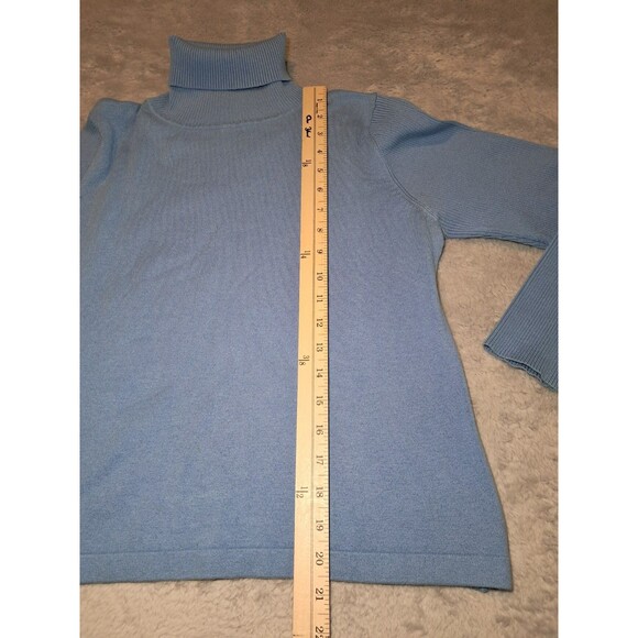 ZZ Silk Cashmere Womens Blue Top Turtleneck XL Extra Large Soft Comfy - Picture 5 of 9
